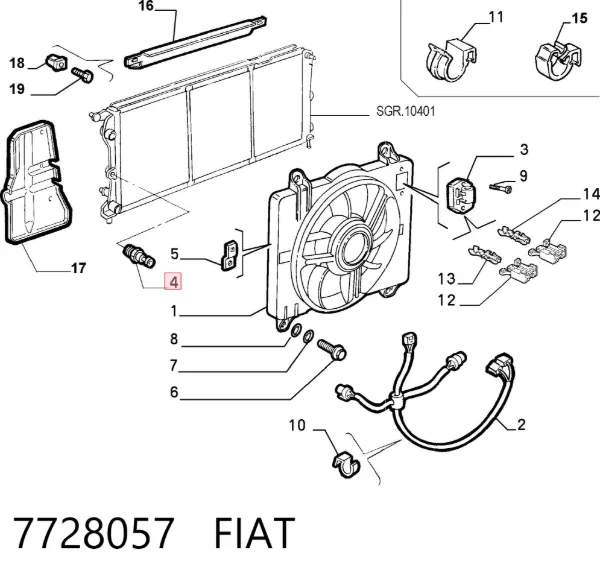 Sensor de temperatura 7728057 Fiat/Alfa/Lancia
