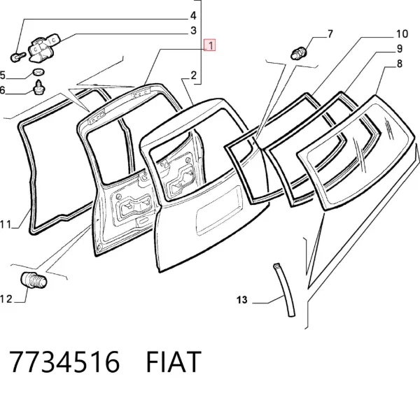 Puerta trasera 7734516 Fiat/Alfa/Lancia