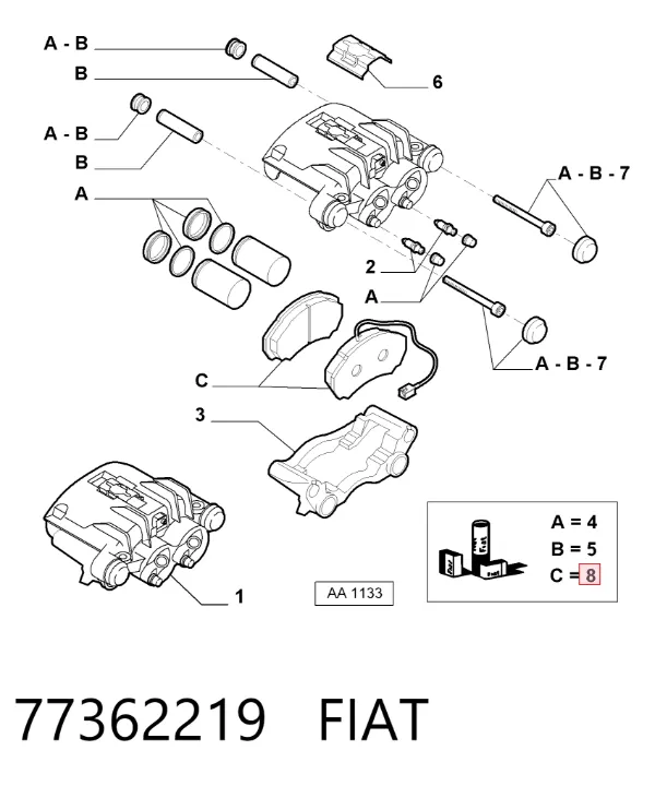 Pastillas de freno 77362219 Fiat/Alfa/Lancia