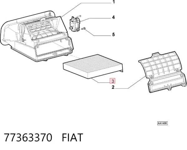 Filtro de habitáculo 77363370 Fiat/Alfa/Lancia