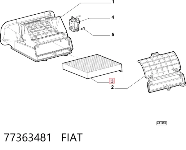 Filtro de habitáculo 77363481 Fiat/Alfa/Lancia
