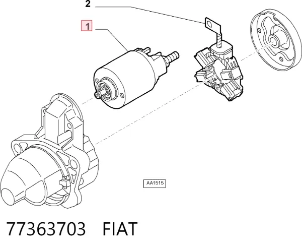 Solenoide de arranque 77363703 Fiat/Alfa/Lancia