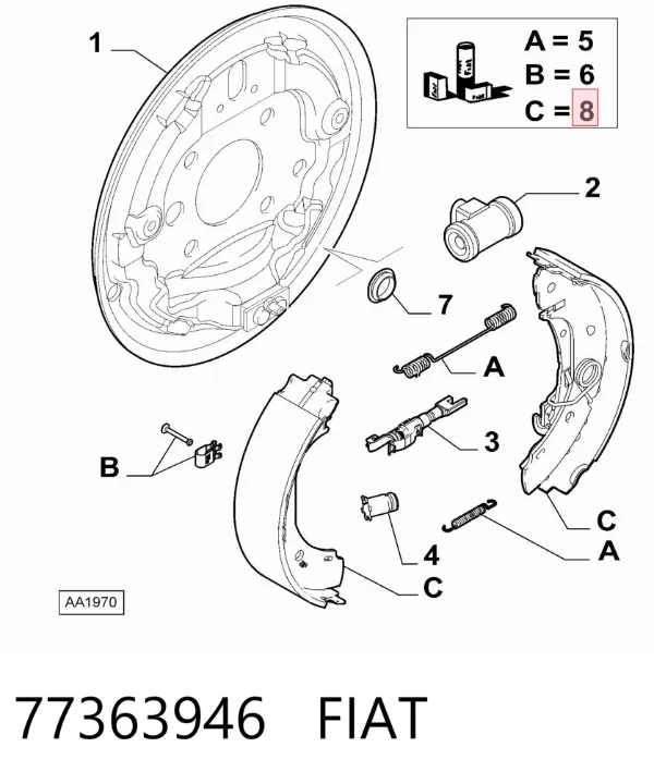 Zapatas de freno 77363946 Fiat/Alfa/Lancia