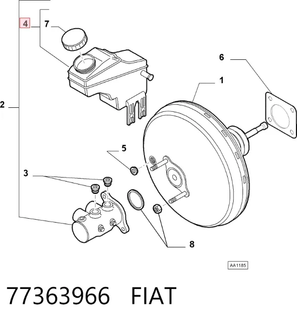 Depósito de líquido de frenos Fiat Bravo II