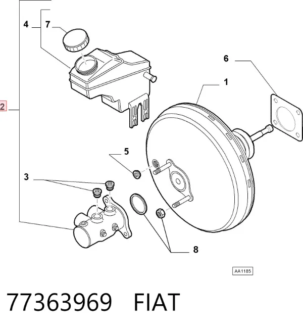 Cilindro maestro de frenos 77363969 Fiat/Alfa/Lancia