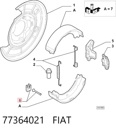 Juego de reparación del freno de estacionamiento FIAT 77364021