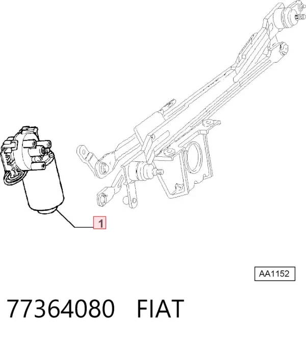 Motor limpiaparabrisas 77364080 Fiat/Alfa/Lancia