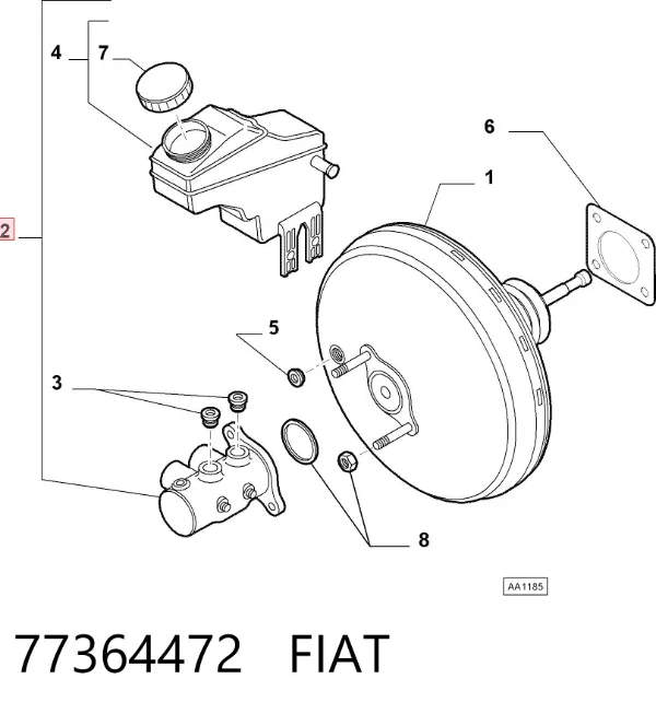 Cilindro maestro de frenos 77364472 Fiat/Alfa/Lancia
