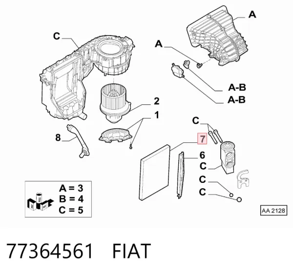 Filtro de habitáculo 77364561 Fiat/Alfa/Lancia