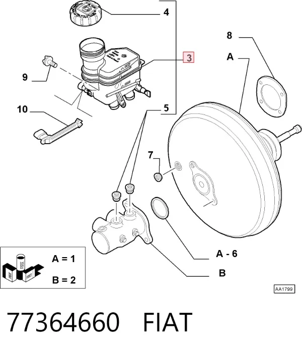 Depósito de líquido de frenos Fiat Panda II