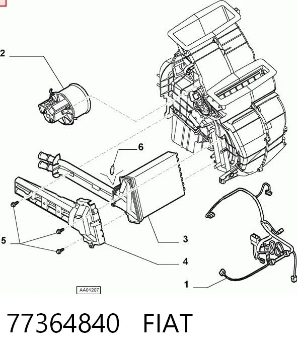 Radiador calefacción 77364840 Fiat/Alfa/Lancia