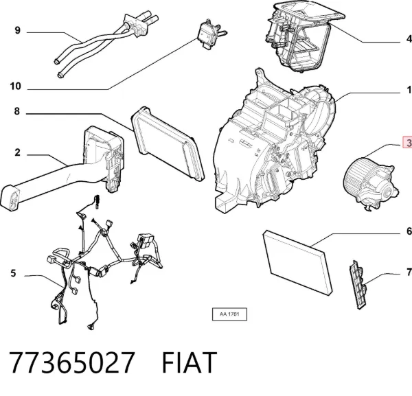 Ventilador habitáculo 77365027 Fiat/Alfa/Lancia