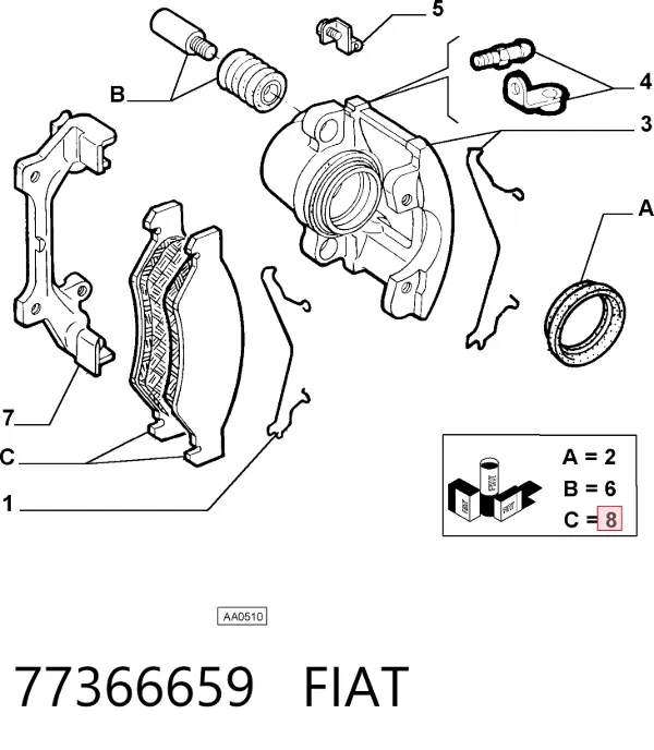 Pastillas de freno 77366659 Fiat/Alfa/Lancia