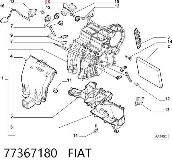 Actuador de compuerta de la calefacción 77367180 Fiat/Alfa/Lancia