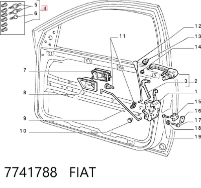 Juego de cilindros de cerradura FIAT 7741788