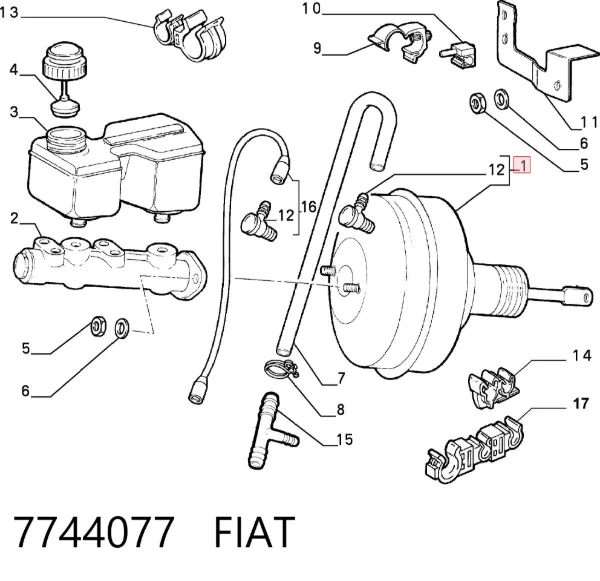 Cilindro maestro de frenos 7744077 Fiat/Alfa/Lancia