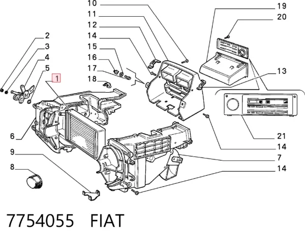 Radiador calefacción 7754055 Fiat/Alfa/Lancia