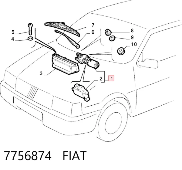 Motor limpiaparabrisas 7756874 Fiat/Alfa/Lancia