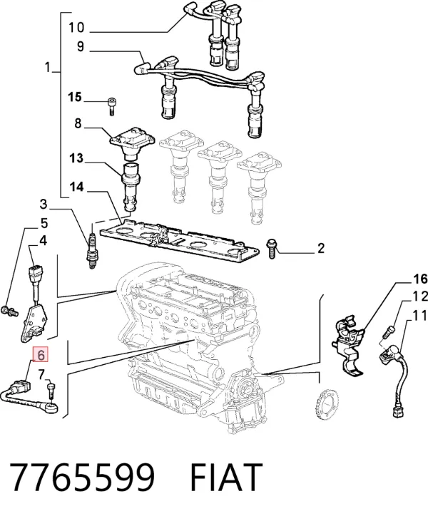 Sensor de detonacion 7765599 Fiat/Alfa/Lancia