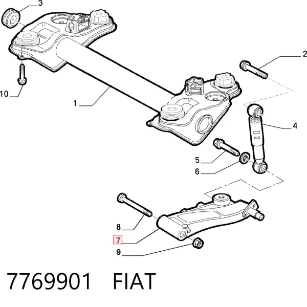 Brazo de suspensión trasero inferior derecho 7769901 Fiat/Alfa/Lancia