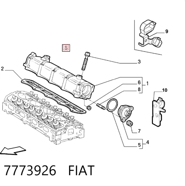Perno de tapa de válvula de culata 7773926 Fiat/Alfa/Lancia