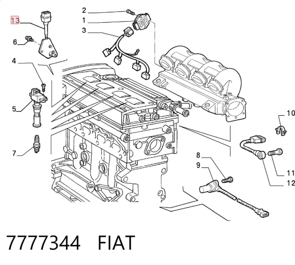 Sensor de árbol de levas 7777344 Fiat/Alfa/Lancia