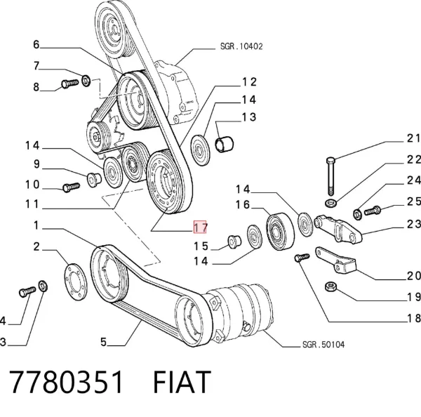 Polea de cigüeñal 7780351 Fiat/Alfa/Lancia
