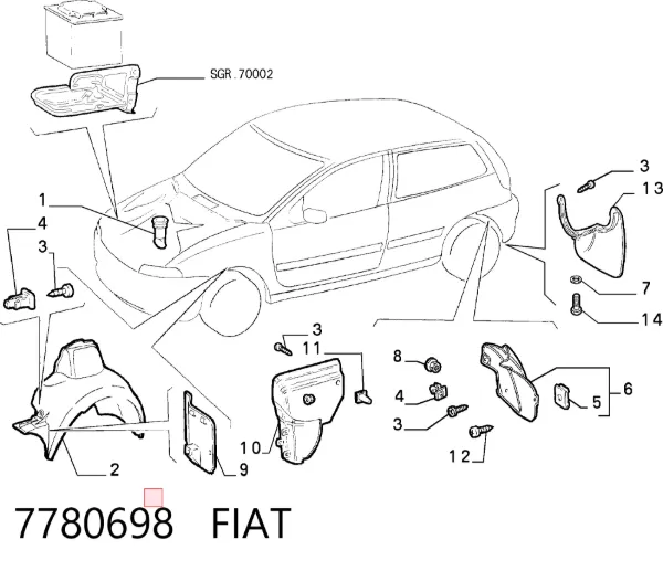 Paso rueda 7780698 Fiat/Alfa/Lancia