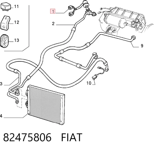 Sensor de presion de aire acondicionado 82475806 Fiat/Alfa/Lancia