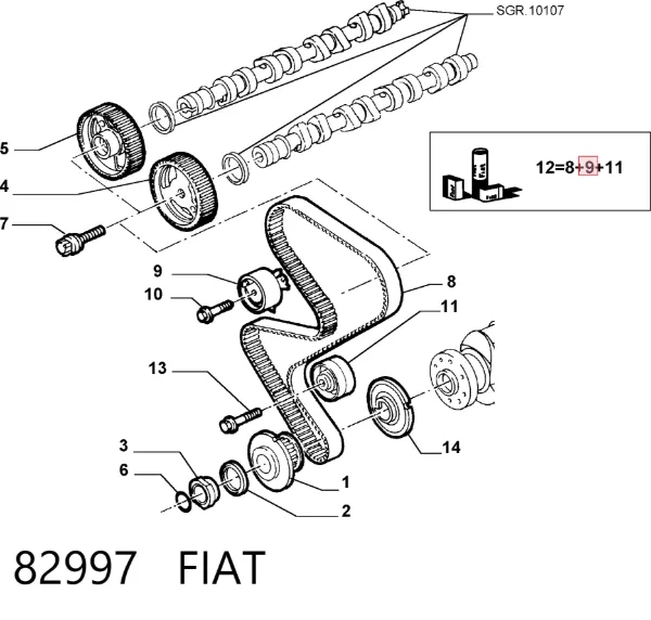 Tensor correa distribución 82997 Fiat/Alfa/Lancia