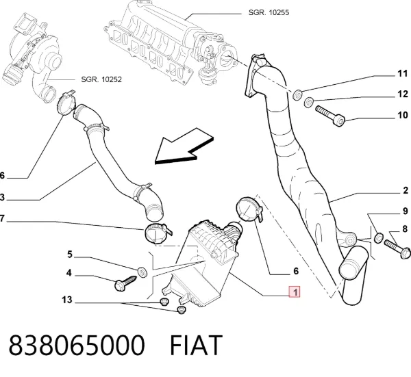 Intercooler 838065000 Fiat/Alfa/Lancia