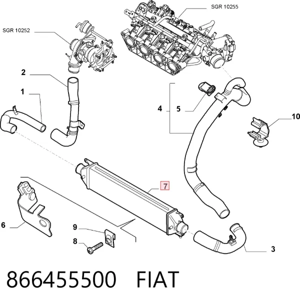 Intercooler 866455500 Fiat/Alfa/Lancia
