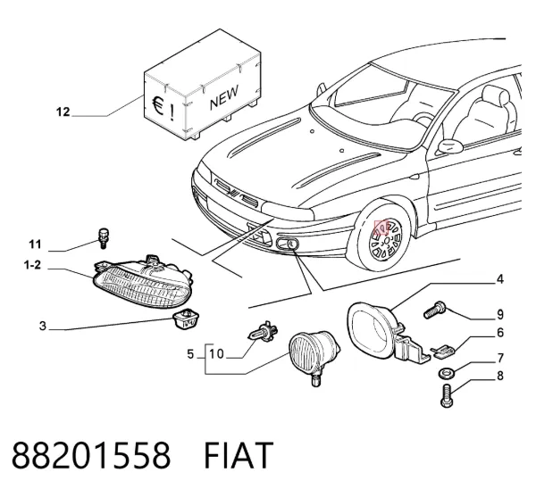 Faro derecho 88201558 Fiat/Alfa/Lancia