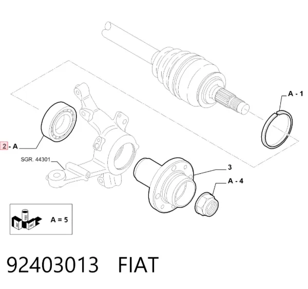 Cojinete de rueda delantero 92403013 Fiat/Alfa/Lancia