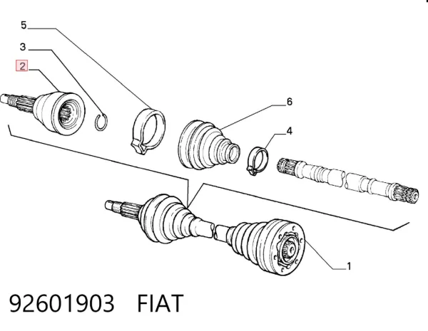 Junta homocinetica 92601903 Fiat/Alfa/Lancia