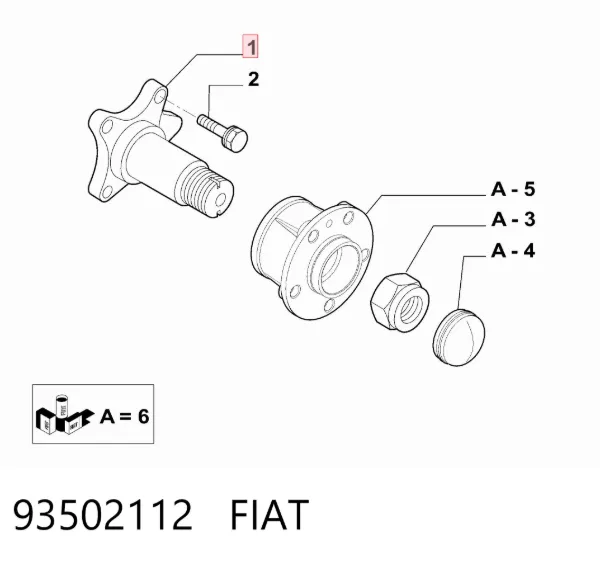 Mangueta trasera derecha 93502112 Fiat/Alfa/Lancia