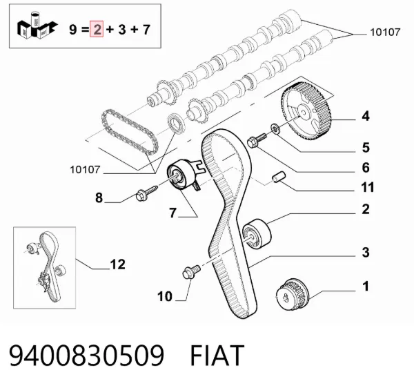 Polea correa distribución 9400830509 Fiat/Alfa/Lancia