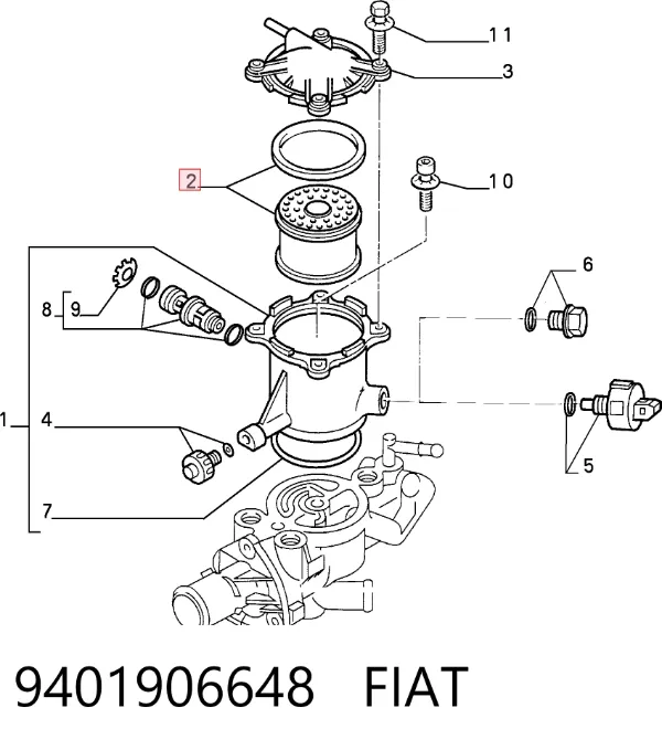 Filtro de combustible 9401906648 Fiat/Alfa/Lancia