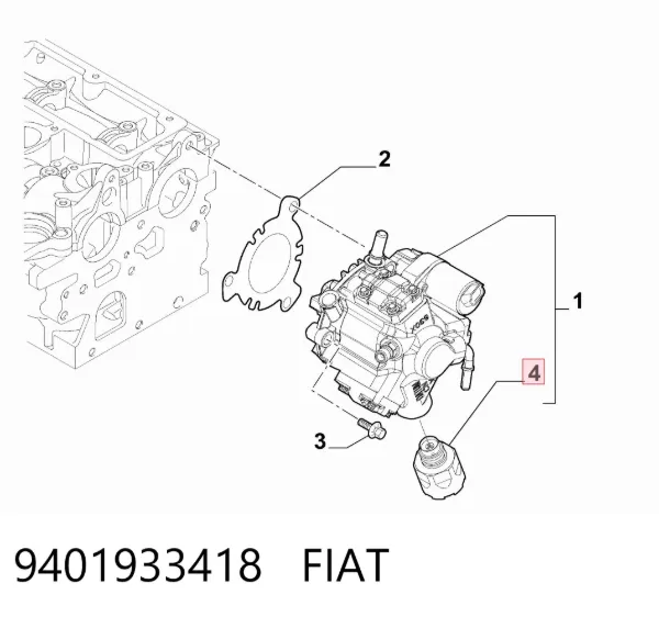 Válvula reguladora de presión del sistema common rail 9401933418 Fiat/Alfa/Lancia