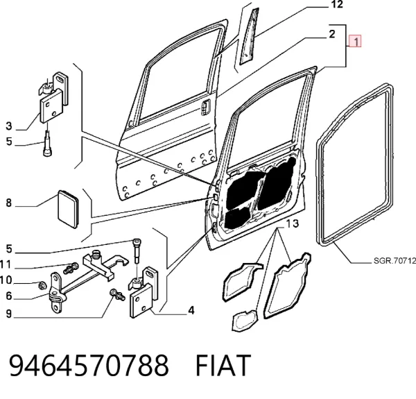 Puerta delantera izquierda Fiat Scudo COMBINATO
