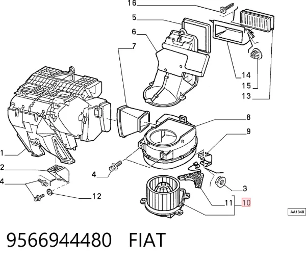 Ventilador habitáculo 9566944480 Fiat/Alfa/Lancia