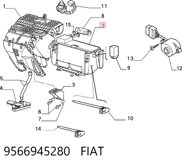 Evaporador de aire acondicionado 9566945280 Fiat/Alfa/Lancia