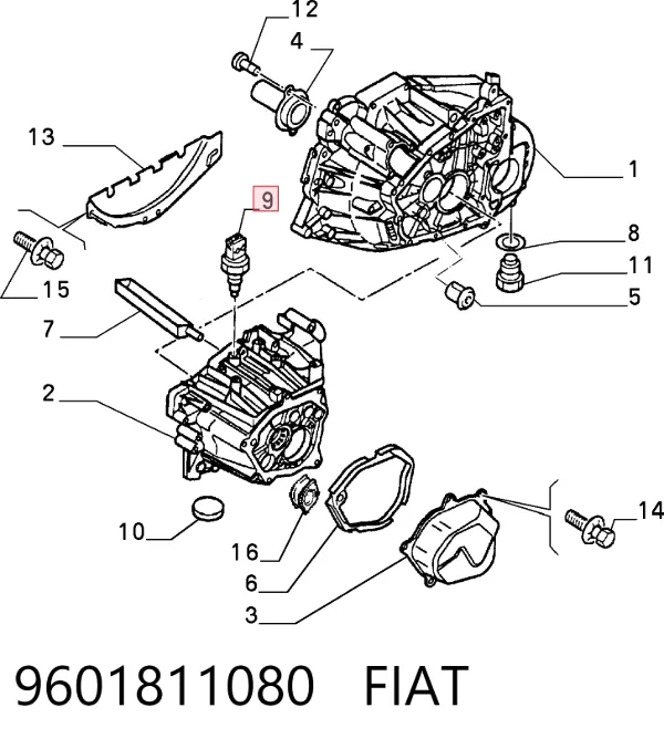Sensor de marcha atrás 9601811080 Fiat/Alfa/Lancia