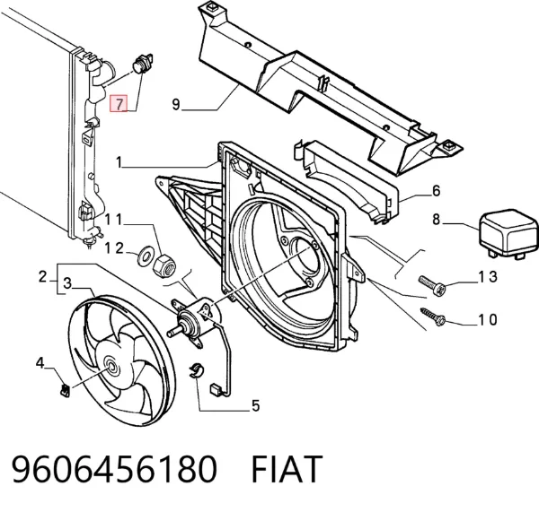Sensor de temperatura 9606456180 Fiat/Alfa/Lancia
