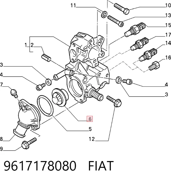 Termostato 9617178080 Fiat/Alfa/Lancia