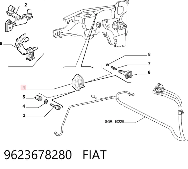 Sensor de posición del pedal del acelerador 9623678280 Fiat/Alfa/Lancia