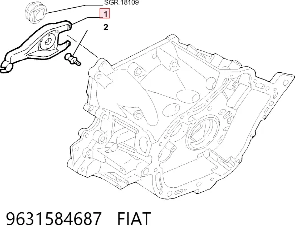 Horquilla de embrague 9631584687 Fiat/Alfa/Lancia