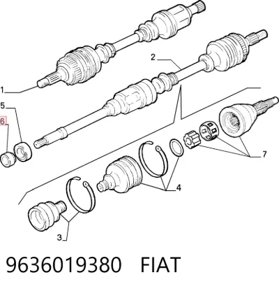 Cojinete del semieje delantero FIAT 9636019380