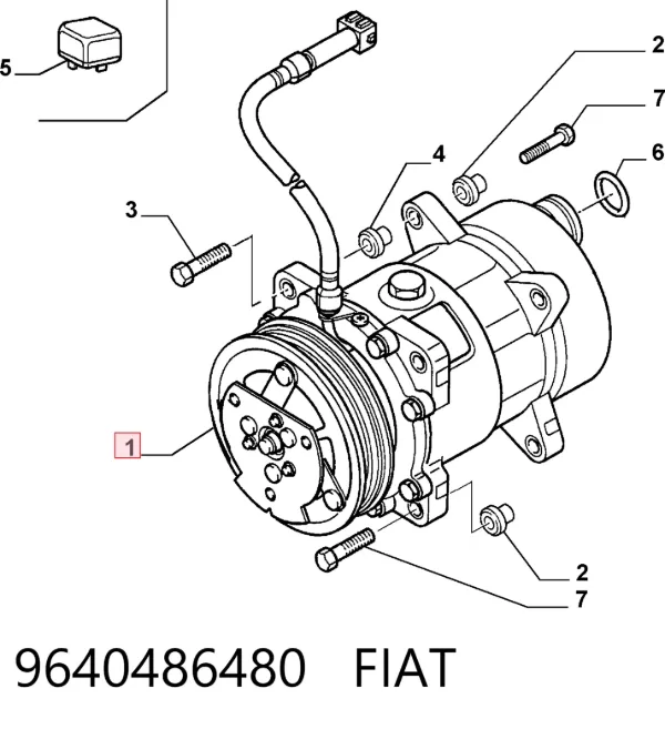 Compresor de aire acondicionado 9640486480 Fiat/Alfa/Lancia