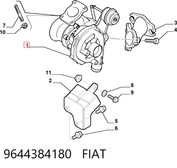 Turbocompresor 9644384180 Fiat/Alfa/Lancia